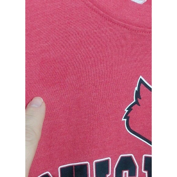 Colosseum Louisville Cardinals Adult Size Small Shirt Long Sleeve Red Baseball - Picture 4 of 8
